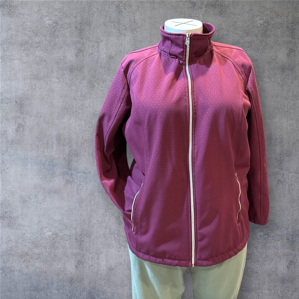 ZeroXposur Sz 1X Magenta Hooded Full Zip Fleece Lined Jacket - Gorgeous!